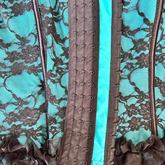 Torrid Bustier Corset 0/12 Bow Satin Ruffle Coquette Romantic Date Streetwear - Picture 6 of 11